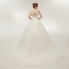 Load image into Gallery viewer, Princess Wedding Dresses Bridal Vintage Lace Up Long Train White/Ivory Vestido de Novia Customized Plus Size Gowns WF2607