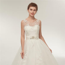 Load image into Gallery viewer, Princess Wedding Dresses Bridal Vintage Lace Up Long Train White/Ivory Vestido de Novia Customized Plus Size Gowns WF2607