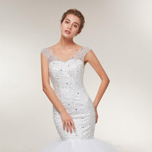 Load image into Gallery viewer, WF2618 Women's Lace Mermaid Wedding Dresses Bridal Sleeveless Dress Beading Appliques Luxury Sexy Bridal Gowns