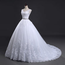 Load image into Gallery viewer, Ball Gown Wedding Dress Bridal White Lace Applique Court Train Wedding Gown Lace WF2602