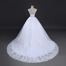 Load image into Gallery viewer, Ball Gown Wedding Dress Bridal White Lace Applique Court Train Wedding Gown Lace WF2602