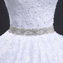 Load image into Gallery viewer, Ball Gown Wedding Dress Bridal White Lace Applique Court Train Wedding Gown Lace WF2602