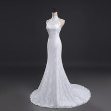 Load image into Gallery viewer, Lace Mermaid Wedding Dresses Bridal Sleeveless Elegant Luxury White Lace Plus Size Customized WF2623