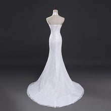 Load image into Gallery viewer, Lace Mermaid Wedding Dresses Bridal Sleeveless Elegant Luxury White Lace Plus Size Customized WF2623