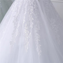 Load image into Gallery viewer, Robe Princess Wedding Dresses Bridal Long Train White Tulle Lace Gowns Plus Size Customized WF2628