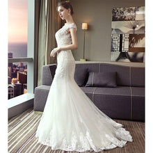 Load image into Gallery viewer, Princess Mermaid Wedding Dresses Bridal Ivory Sleeveless Arrival Vestido De Noiva Lace Customized Plus Size WF2633