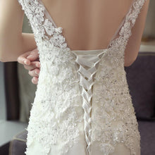 Load image into Gallery viewer, Princess Mermaid Wedding Dresses Bridal Ivory Sleeveless Arrival Vestido De Noiva Lace Customized Plus Size WF2633