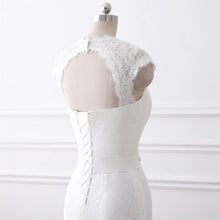 Load image into Gallery viewer, Simiple Princess Wedding Dresses Mariage Vintage White Lace Gowns Mermaid Plus Size Customized WF2627
