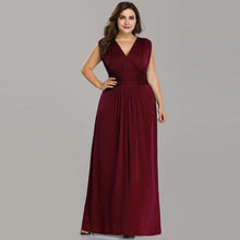 Load image into Gallery viewer, Plus Size Bridesmaid Dresses V Neck Sleeveless Chiffon Dress For Wedding Party Cheap Long Vestido Madrinha N2828