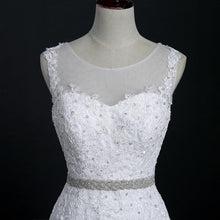 Load image into Gallery viewer, Princess Mermaid Wedding Dresses White Lace Train Plus Size Customized Wedding Gown Bride Dress WF2609