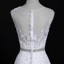 Load image into Gallery viewer, Princess Mermaid Wedding Dresses White Lace Train Plus Size Customized Wedding Gown Bride Dress WF2609
