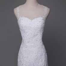 Load image into Gallery viewer, Princess Wedding Dresses Bridal Lace Mermaid White/Ivory Sleeveless Luxury Train Plus Size Customized WF2630
