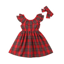 Load image into Gallery viewer, Christmas Baby Girls Dress Toddler Kids Xmas Party Wedding Princess Bow Red Checked Tutu Dresses 1-6T Children Outfit Clothes O2640 - VINLUVBRIDAL