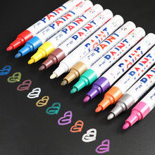 Load image into Gallery viewer, Colorful Waterproof Pen Car Paint Marker Graffiti Oily Paint Pen Doodle Mark Pen Photo Album DIY Photo Album Scrapbook 12 colors
